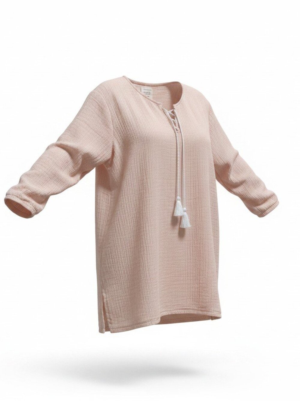 Billabong Women's Swim Cover-Up Size L Peach Ribbed Tassel Tie — GUC